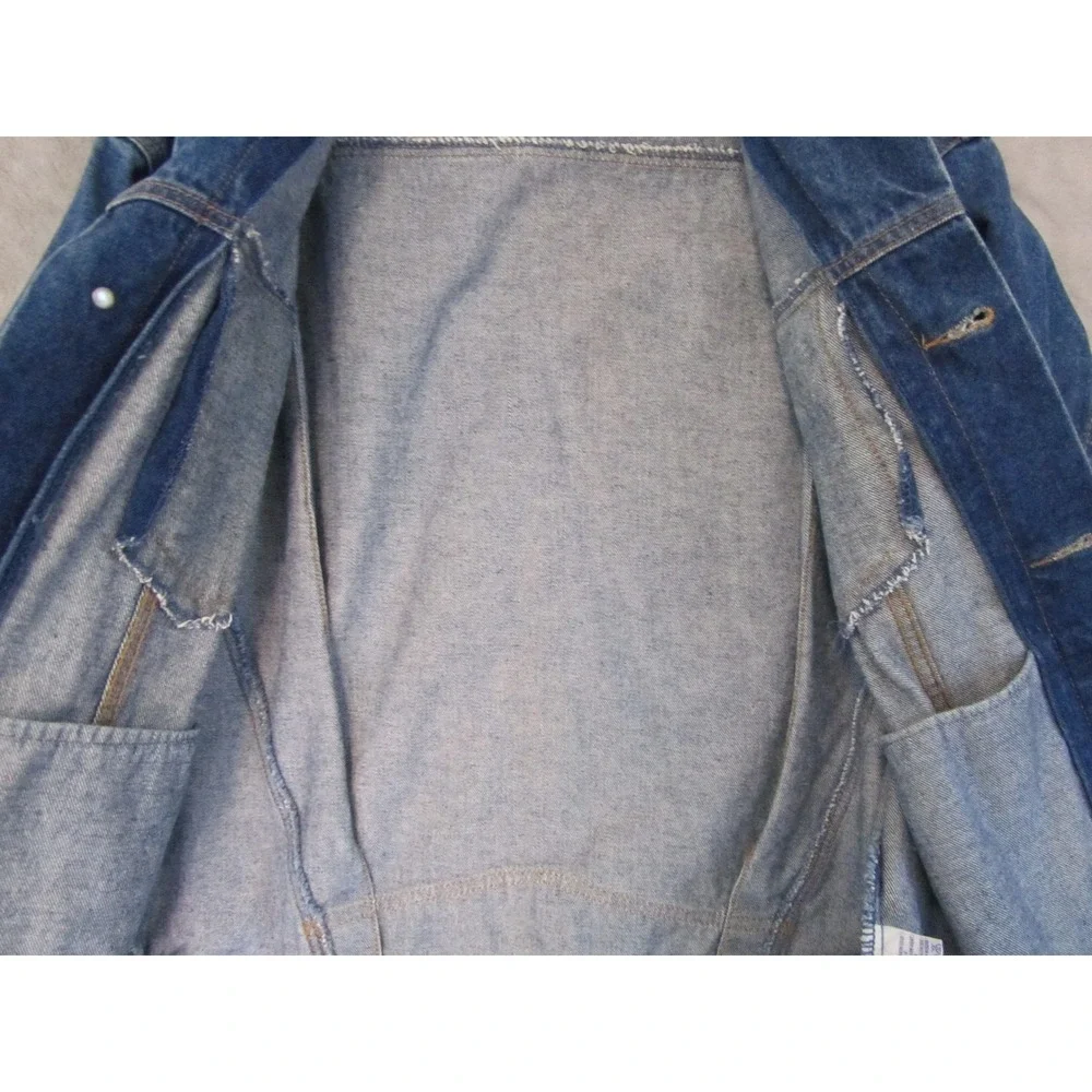 Tommy Hilfiger Vintage Denim Trucker Jacket Blue Medium Wash Small Flag Log - Picture 6 of 8